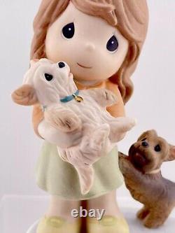 Precious Moments HAPPY TAILS TWO YOU 940027 Yorkies w Girl 2009 w Box Stamped SB