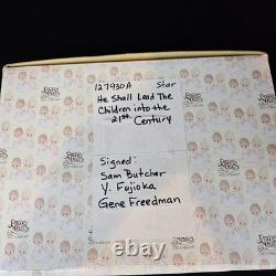 Precious Moments He Shall Lead The Children Jesus SIGNED by Original Trio EUC