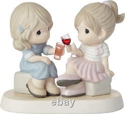 Precious Moments Here's to a Lifetime of Friendship Bisque Porcelain Figurine, O