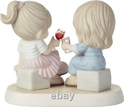 Precious Moments Here's to a Lifetime of Friendship Bisque Porcelain Figurine, O