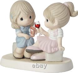 Precious Moments Here's to a Lifetime of Friendship Bisque Porcelain Figurine, O