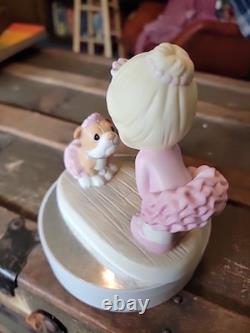 Precious Moments I Believe In You 124014 Bulldog Girl Ballerina NO BOX RARE