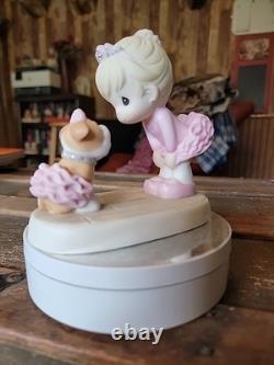 Precious Moments I Believe In You 124014 Bulldog Girl Ballerina NO BOX RARE