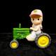 Precious Moments John Deere Riding Towards Greener Pastures Girl Pink Hat New