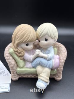 Precious Moments JUST THE TWO OF US 124013 Loving Couple on Wicker Loveseat RARE