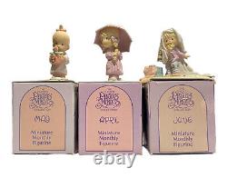 Precious Moments January Through December Miniature Monthly Figurines All Boxes