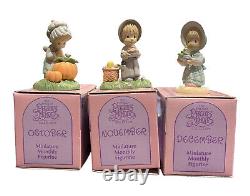 Precious Moments January Through December Miniature Monthly Figurines All Boxes