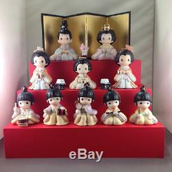 Precious Moments Japanese GIRLS FESTIVAL SET withGlass Display Case