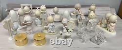 Precious Moments Lot Of 37 Figurines (31 Ceramic, 4 Crystal, 2 Trinket Boxes)