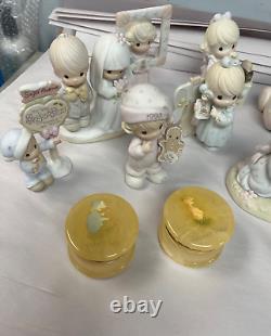 Precious Moments Lot Of 37 Figurines (31 Ceramic, 4 Crystal, 2 Trinket Boxes)
