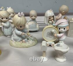 Precious Moments Lot Of 37 Figurines (31 Ceramic, 4 Crystal, 2 Trinket Boxes)