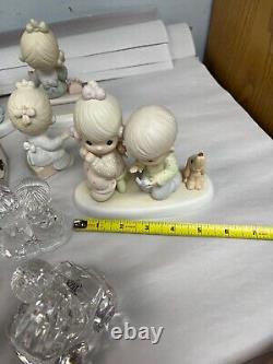Precious Moments Lot Of 37 Figurines (31 Ceramic, 4 Crystal, 2 Trinket Boxes)