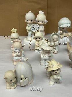 Precious Moments Lot Of 37 Figurines (31 Ceramic, 4 Crystal, 2 Trinket Boxes)