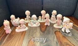 Precious Moments Lot of 10 Figurines Holiday, Christmas, Winter themed