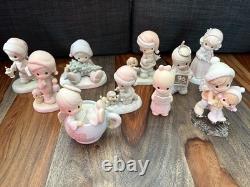 Precious Moments Lot of 10 Figurines Holiday, Christmas, Winter themed