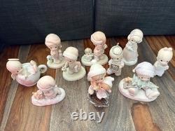 Precious Moments Lot of 10 Figurines Holiday, Christmas, Winter themed
