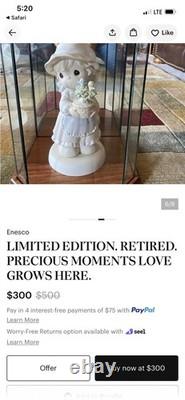 Precious Moments Love Grows Here 9 inch Figurine 1998 Limited Ed. With case