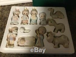 Precious Moments Mini Nativity 11 Piece Set Figures, Manger Scene Animals E-2395