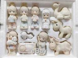 Precious Moments Mini Nativity 11 Piece Set In Box Figures Manger Animals E-2395