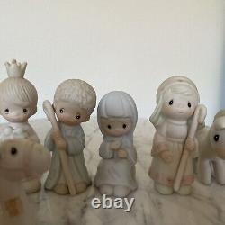 Precious Moments Mini-Nativity 11 pieces Including RARE Turban Boy Shepard 1982