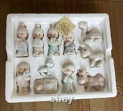 Precious Moments Mini Nativity Come Let Us Adore Him E-2395 & E-2387 Full Sets