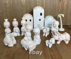 Precious Moments Mini Nativity Come Let Us Adore Him E-2395 & E-2387 Full Sets