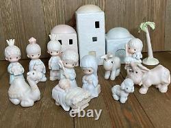 Precious Moments Mini Nativity Come Let Us Adore Him E-2395 & E-2387 Full Sets