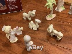 Precious Moments Mini Nativity Set Pewter With Wooden Creche