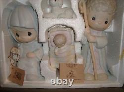 Precious Moments Nativity 9 Four Piece O Come Let Us Adore Him Rare 111333