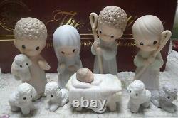 Precious Moments Nativity Come Let Us Adore Him 9 piece Set 104000 Reg/Large