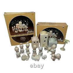 Precious Moments Nativity E2387 4pc & 11pc Come Let Us Adore Him E2395 withBoxes