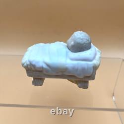 Precious Moments Nativity E-2387 Buildings & E-2395 Figurines in box from 1982