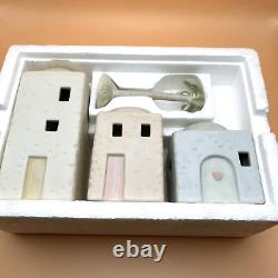 Precious Moments Nativity E-2387 Buildings & E-2395 Figurines in box from 1982