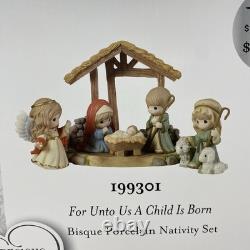 Precious Moments Nativity For Unto Us Child is Born Set Hallmark Exclusive NEW