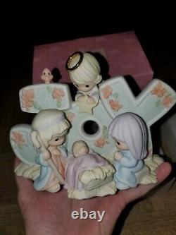 Precious Moments Nativity Joy 610013 Joseph Mary Baby Jesus Angel