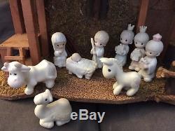Precious Moments Nativity mini set Kings Jesus camel donkey cow Mary stable wow