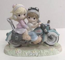 Precious Moments OUR LOVE GOES THE DISTANCE 111050 Couple on Motorcycle NEW