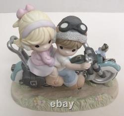 Precious Moments OUR LOVE GOES THE DISTANCE 111050 Couple on Motorcycle NEW