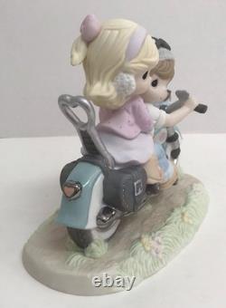 Precious Moments OUR LOVE GOES THE DISTANCE 111050 Couple on Motorcycle NEW