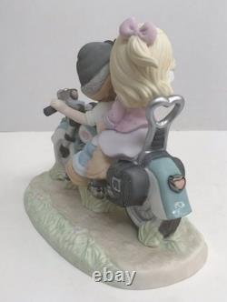 Precious Moments OUR LOVE GOES THE DISTANCE 111050 Couple on Motorcycle NEW