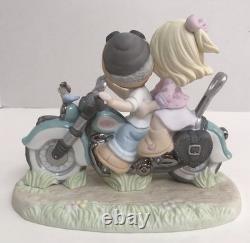 Precious Moments OUR LOVE GOES THE DISTANCE 111050 Couple on Motorcycle NEW