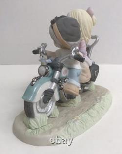 Precious Moments OUR LOVE GOES THE DISTANCE 111050 Couple on Motorcycle NEW