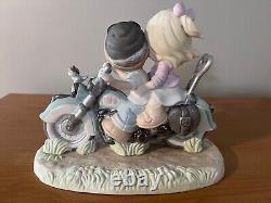Precious Moments OUR LOVE GOES THE DISTANCE 111050 Motorcycle Couple with Box