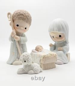 Precious Moments O Come Let Us Adore Him Large 9 Nativity Set 4pc 1987