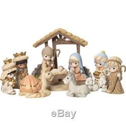 Precious Moments O Come Let Us Adore Him Nativity Figurine with Creche Set of