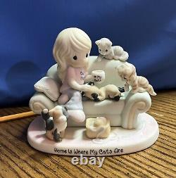 Precious Moments Porcelain Bisque HOME IS WHERE MY CATS ARE Figurine Hamilton Co