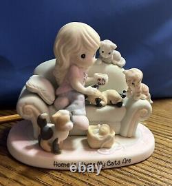 Precious Moments Porcelain Bisque HOME IS WHERE MY CATS ARE Figurine Hamilton Co