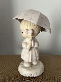 Precious Moments Porcelain Figurine April 1987 Girl April Showers