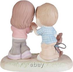 Precious Moments Porcelain Figurine Couple Puppies Multicolour Bisque Decore