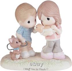 Precious Moments Porcelain Figurine Couple Puppies Multicolour Bisque Decore